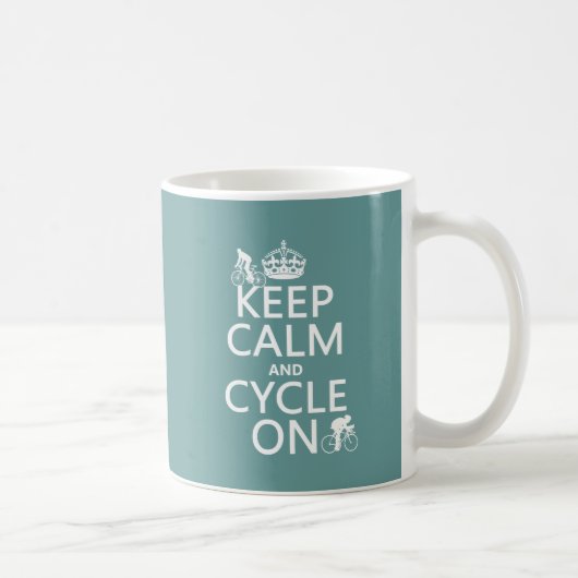 Mug Gardez le calme et le cycle sur (dans toute (Droite)