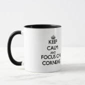 Mug Gardez le calme et le foyer sur des cornées (Gauche)