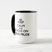 Mug Gardez le calme et le foyer sur être prude (Devant gauche)