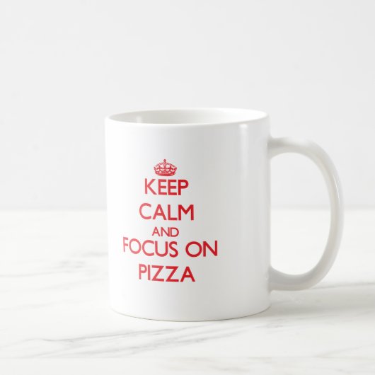 Mug Gardez le calme et le foyer sur la pizza (Droite)