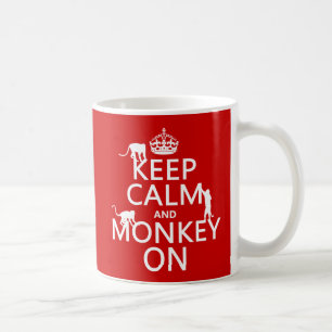 Mug Gardez le calme et le singe dessus - toutes les