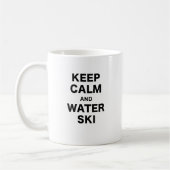 Mug Gardez le calme et le ski d'eau (Gauche)