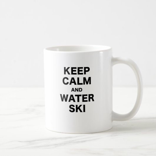 Mug Gardez le calme et le ski d'eau (Droite)