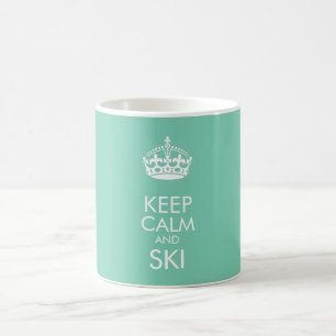 Mug Gardez le calme et le ski - pour customiser le