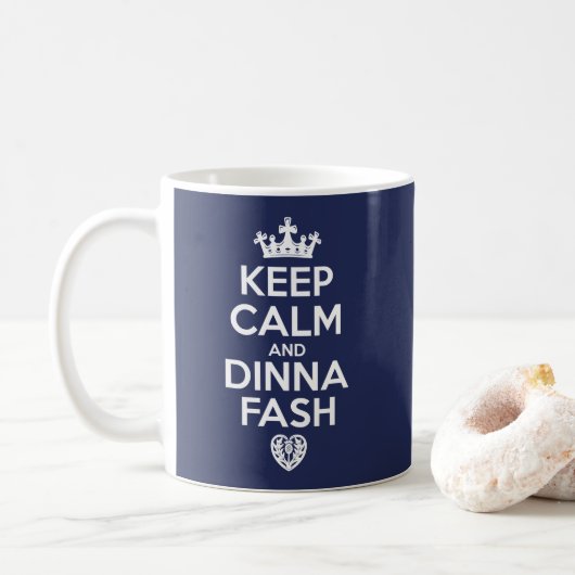 Mug Gardez le calme et l'ennui de Dinna (Avec donut)