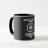 Mug Gardez le calme et l'informatique quantique allumé (Devant gauche)