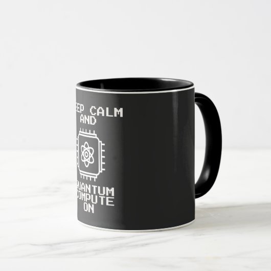 Mug Gardez le calme et l'informatique quantique allumé (Devant droit)