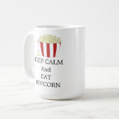 Mug Gardez le calme et mangez du maïs soufflé (Devant gauche)
