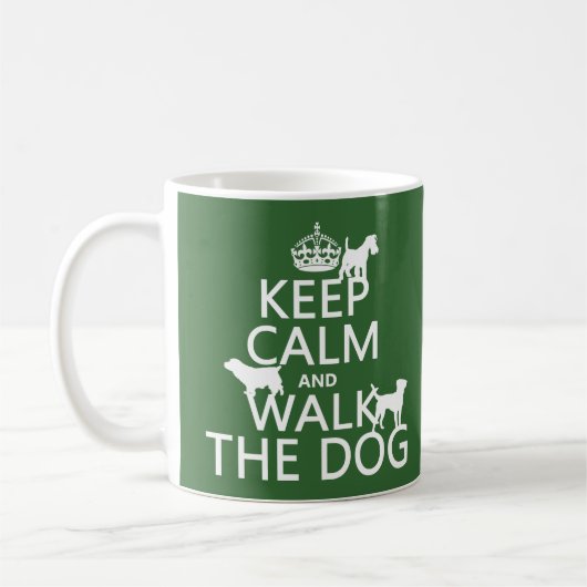 Mug Gardez le calme et marchez le chien - toutes les (Gauche)