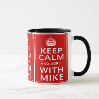 Mug Gardez le calme et soyez d'accord avec Mike