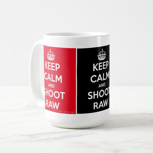 Mug Gardez le calme et tirez cru (Devant gauche)