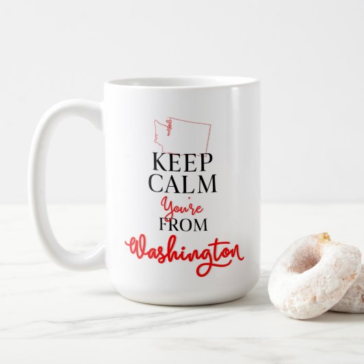 Mug Gardez le calme Vous êtes de Washington (Avec donut)