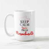 Mug Gardez le calme Vous êtes du Massachusetts (Gauche)