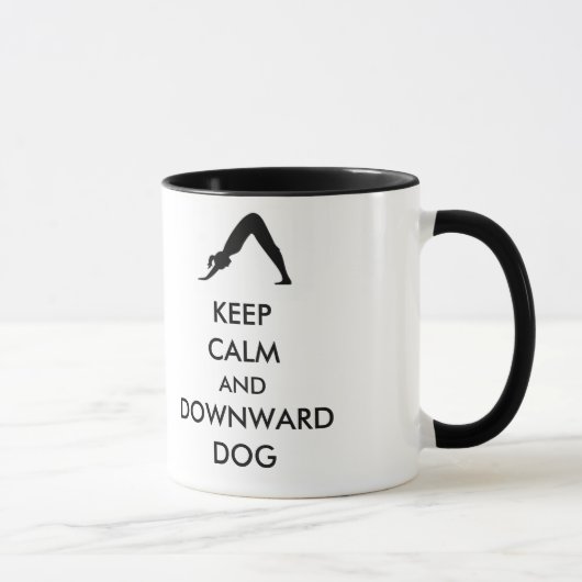 Mug Gardez le chien calme et de haut en bas (Droite)