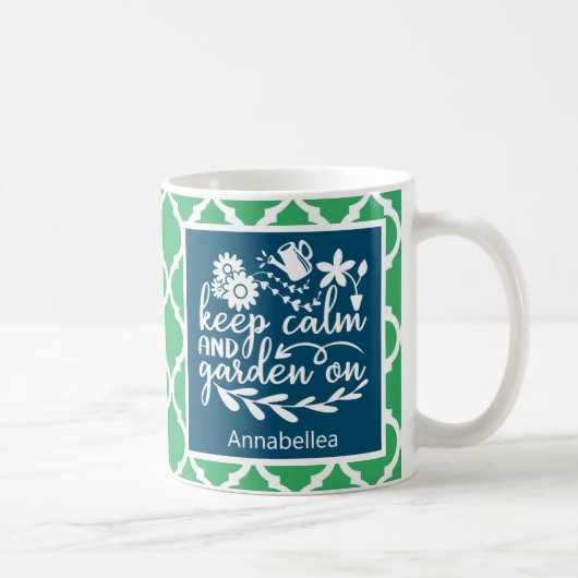 Mug Gardez Le Jardin Calme Sur Le Nom Du Devis Fleur B (Droite)