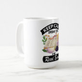 Mug Gardez Le Thé Calme Et Lisez Un Livre (Devant gauche)