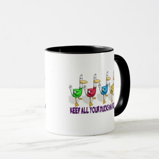 Mug gardez tous vos canards en rang (Devant droit)