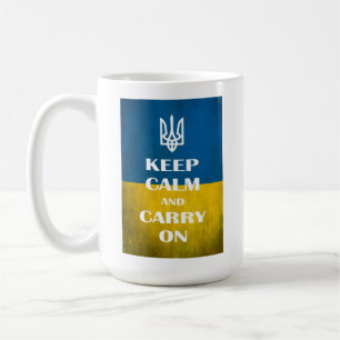 Mug Gardez votre calme et continuez l'emblème ukrainie