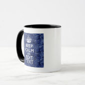 Mug Gardez votre texte calme sur un camouflage numériq (Devant gauche)