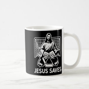 Mug Gardien de but de hockey Jésus sauve Hoc chrétien