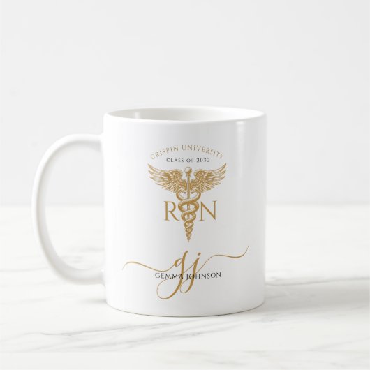 Mug Gardien de diplômes d'infirmières de la RN Gold (Gauche)