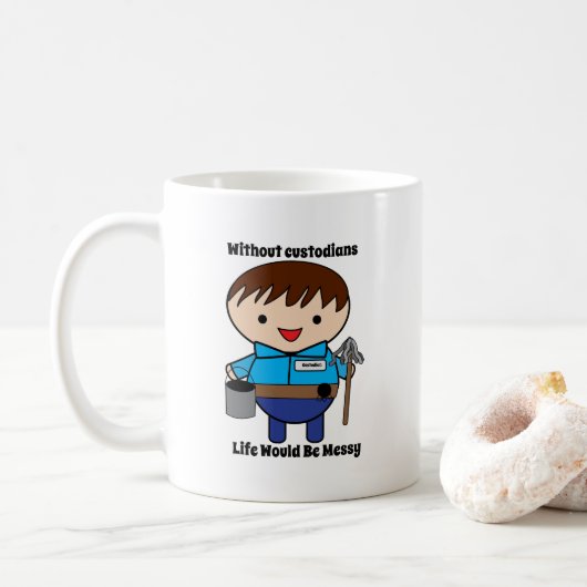 Mug Gardien Janitor Appréciation Funny Personnaliser (Avec donut)