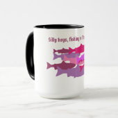 Mug "Gars idiots..." Truite Camo Rose (Devant gauche)