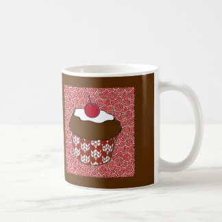 Mug Gâteau au Chocolat sur Motif Rouge et Blanc