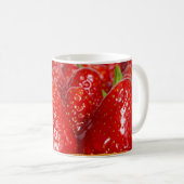 Mug Gâteau aux fraises avec macro closeup menthe (Devant droit)