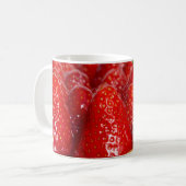 Mug Gâteau aux fraises avec macro closeup menthe (Devant gauche)