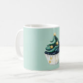 Mug Gâteau brillant aux étoiles vert bleu or (Devant gauche)