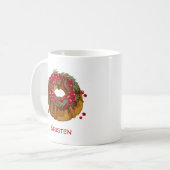 Mug Gâteau Bundt aux Canneberges Fantaisie Monogramme (Devant gauche)