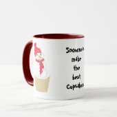 Mug Gâteau Cupcake Bonhomme de Neige Avec Citation (Devant gauche)