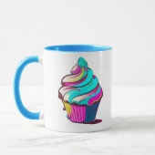 Mug Gâteau Cupcake Dégoulinant Arc-en-Ciel (Gauche)
