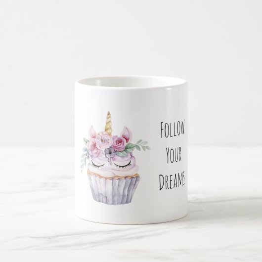 Mug Gâteau Cupcake Fleur Licorne Rose Anniversaire (Centre)