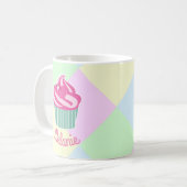 Mug Gâteau Cupcake Rose Pâle Personnalisé (Devant gauche)