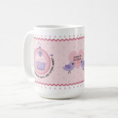 Mug Gâteau Cupcake Rose Personnalisable Saint-Valentin (Devant gauche)
