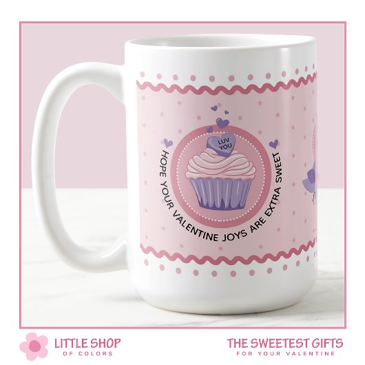 Mug Gâteau Cupcake Rose Personnalisable Saint-Valentin