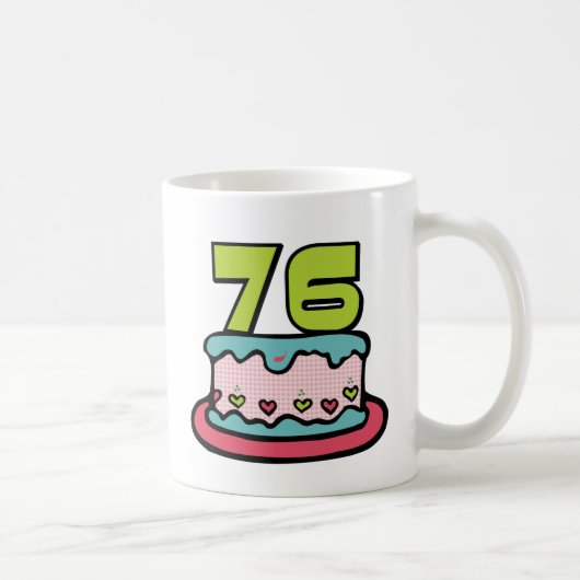 Mug Gâteau d'anniversaire de 76 ans (Droite)
