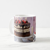 Mug Gâteau D'Anniversaire De Crème Chocolée Aux Fraise (Devant gauche)