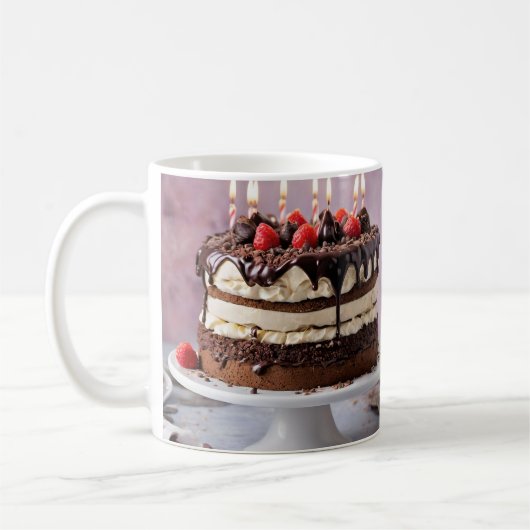 Mug Gâteau D'Anniversaire De Crème Chocolée Aux Fraise (Gauche)