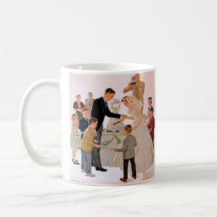 Mug Gâteau d'anniversaire de mariage coupé vintage