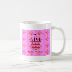 Mug Gâteau d'anniversaire floral pour elle / Filles Ar