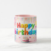 Mug Gâteau d'anniversaire rose joyeux (Centre)