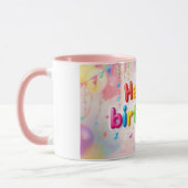 Mug Gâteau d'anniversaire rose joyeux (Gauche)