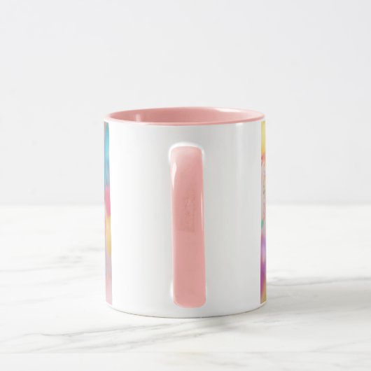 Mug Gâteau d'anniversaire rose joyeux (Poignée)