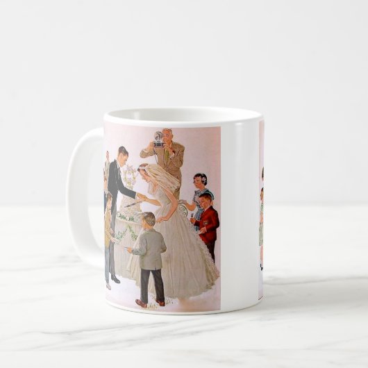 Mug Gâteau de mariage coupé vintage   (Devant gauche)