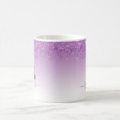 Mug Gâteau de Mariage Paillettes Coulée Violet Or Boul (Centre)