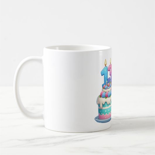 Mug Gâteau d'éléphant pour 13e anniversaire (Gauche)