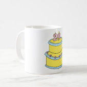 Mug Gâteau jaune 29e anniversaire avec roses roses ros (Devant gauche)
